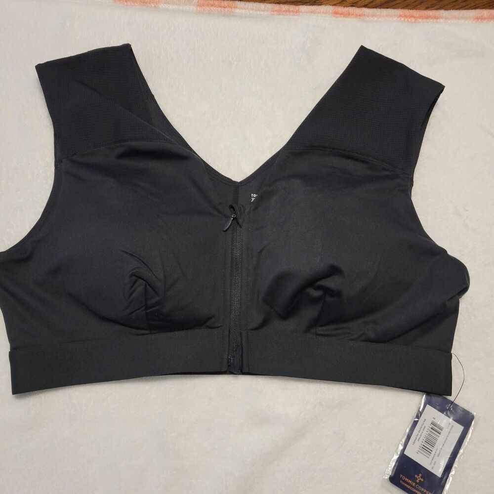 NWT Tommie Copper Plus Size Compression Sports Bra Front Zip Gym Active Workout
